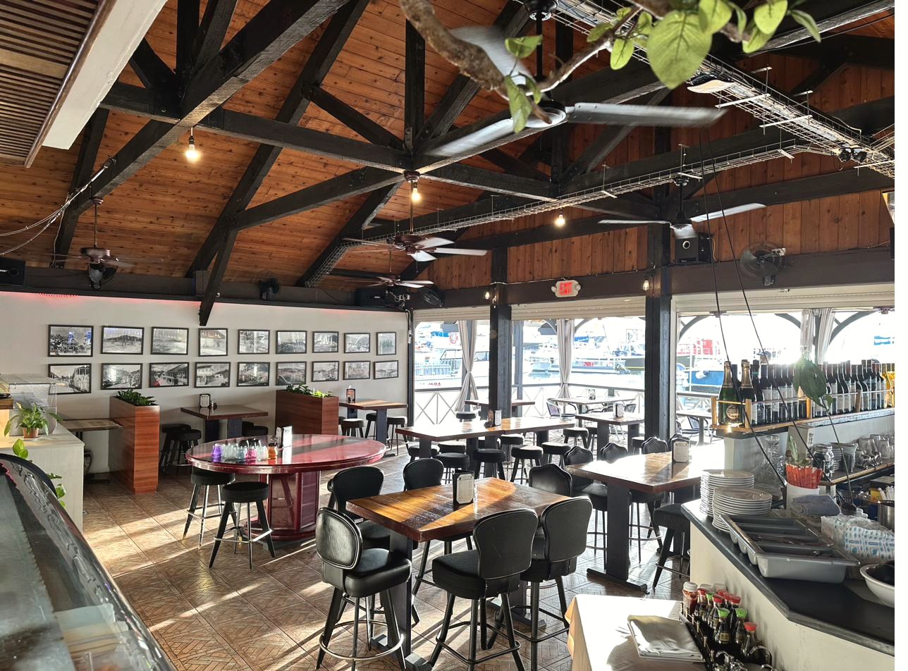 Waterfront dining room at Aziana restaurant in Bobby's Marina, Philipsburg, Sint Maarten